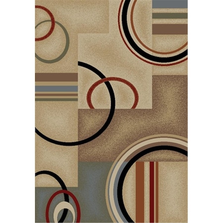 Perfectpillows Barclay Arcs and Shapes 5 ft. 3 in. x 7 ft. 3 in. Rectangular Area Rug in Ivory PE1580370